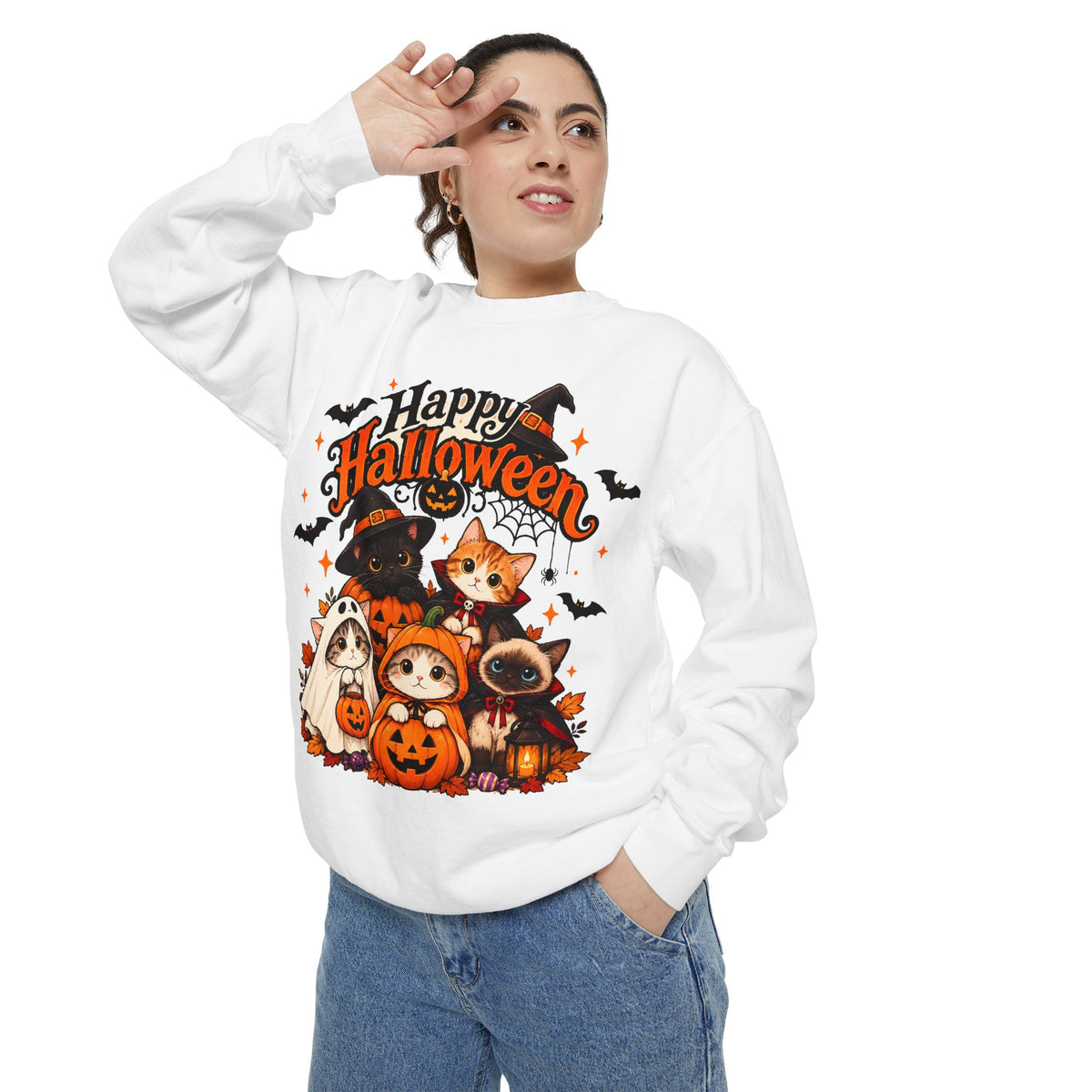 Halloween Cats & Pumpkins Sweatshirt
