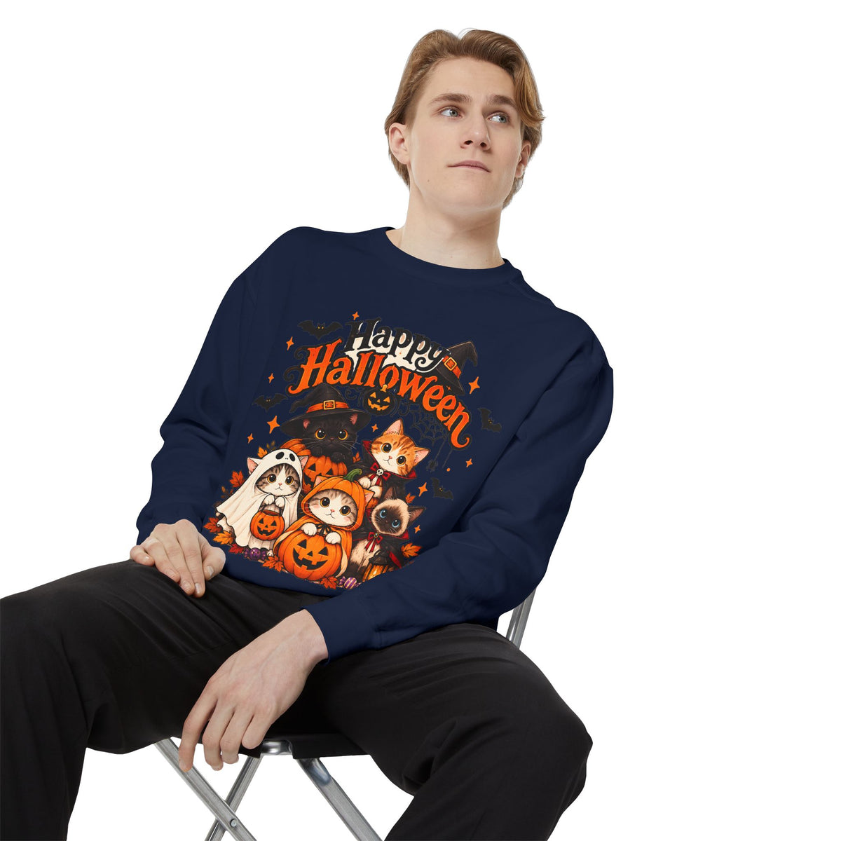 Halloween Cats & Pumpkins Sweatshirt