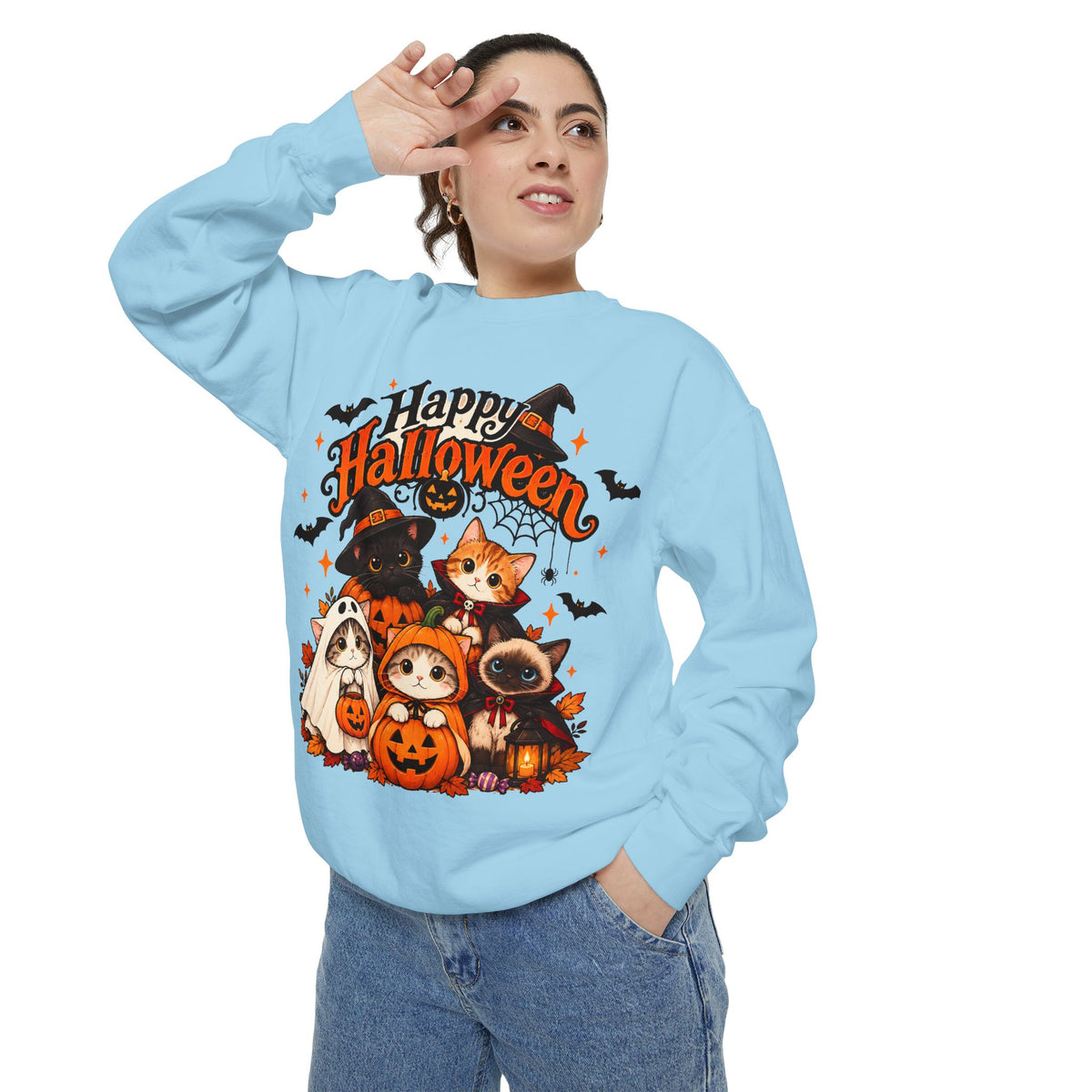 Halloween Cats & Pumpkins Sweatshirt
