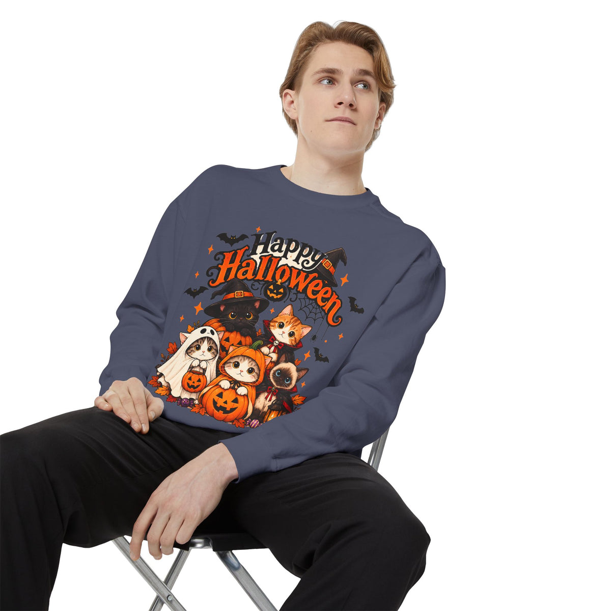 Halloween Cats & Pumpkins Sweatshirt