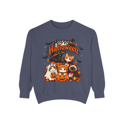 Halloween Cats & Pumpkins Sweatshirt