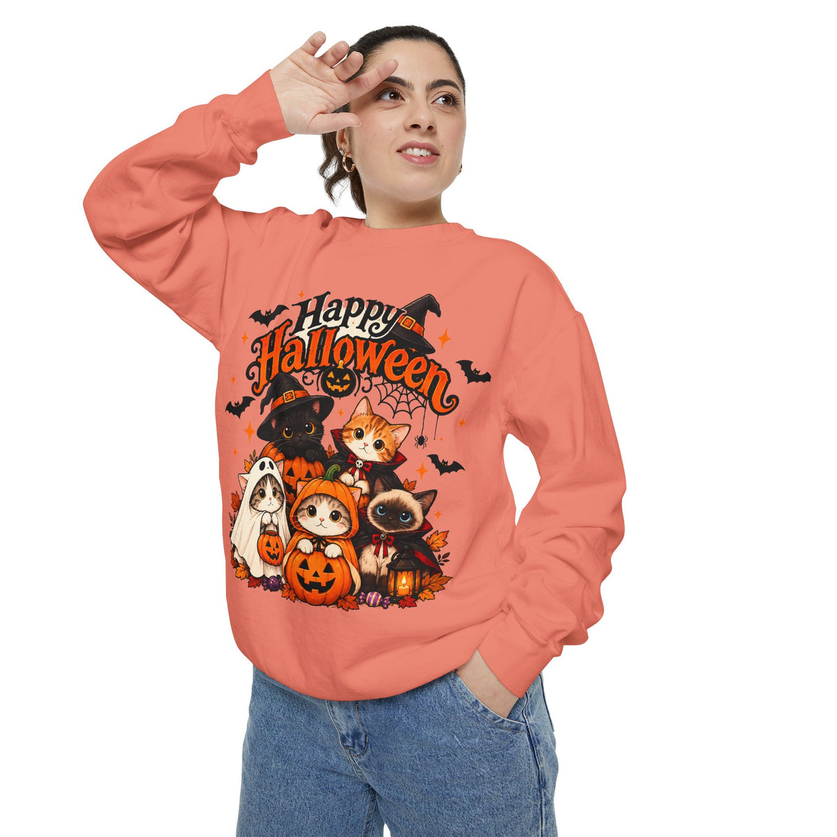 Halloween Cats & Pumpkins Sweatshirt