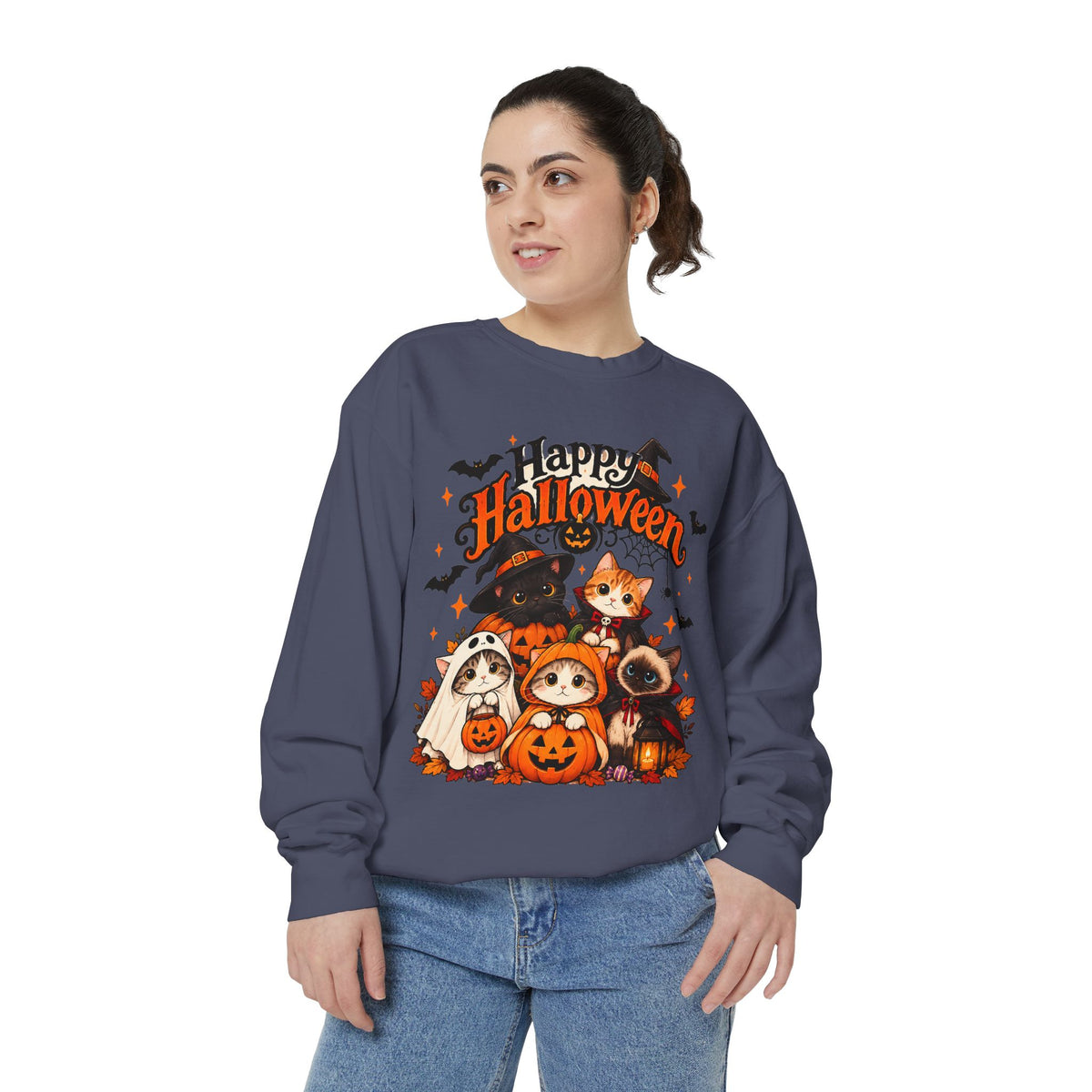 Halloween Cats & Pumpkins Sweatshirt